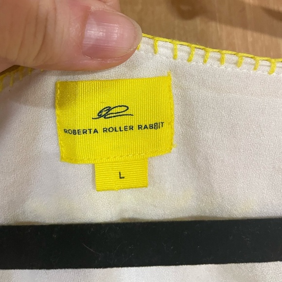 #20-ROBERTA ROLLER RABBIT- Embroidered Peasant tunic All Cotton-Size L - Picture 3 of 4